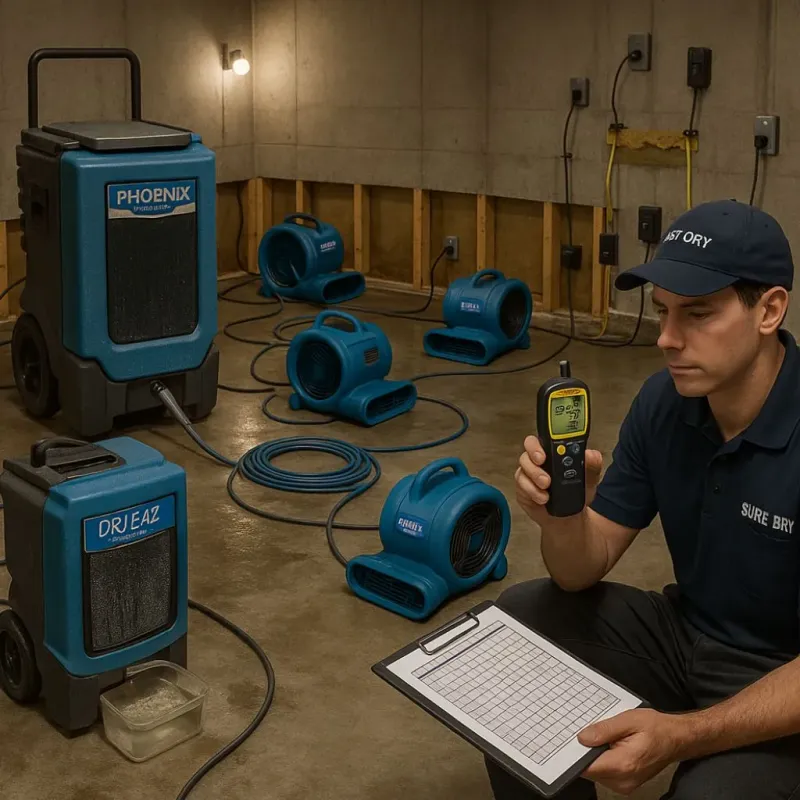 Structural Drying and Dehumidification process in Loveland, OH